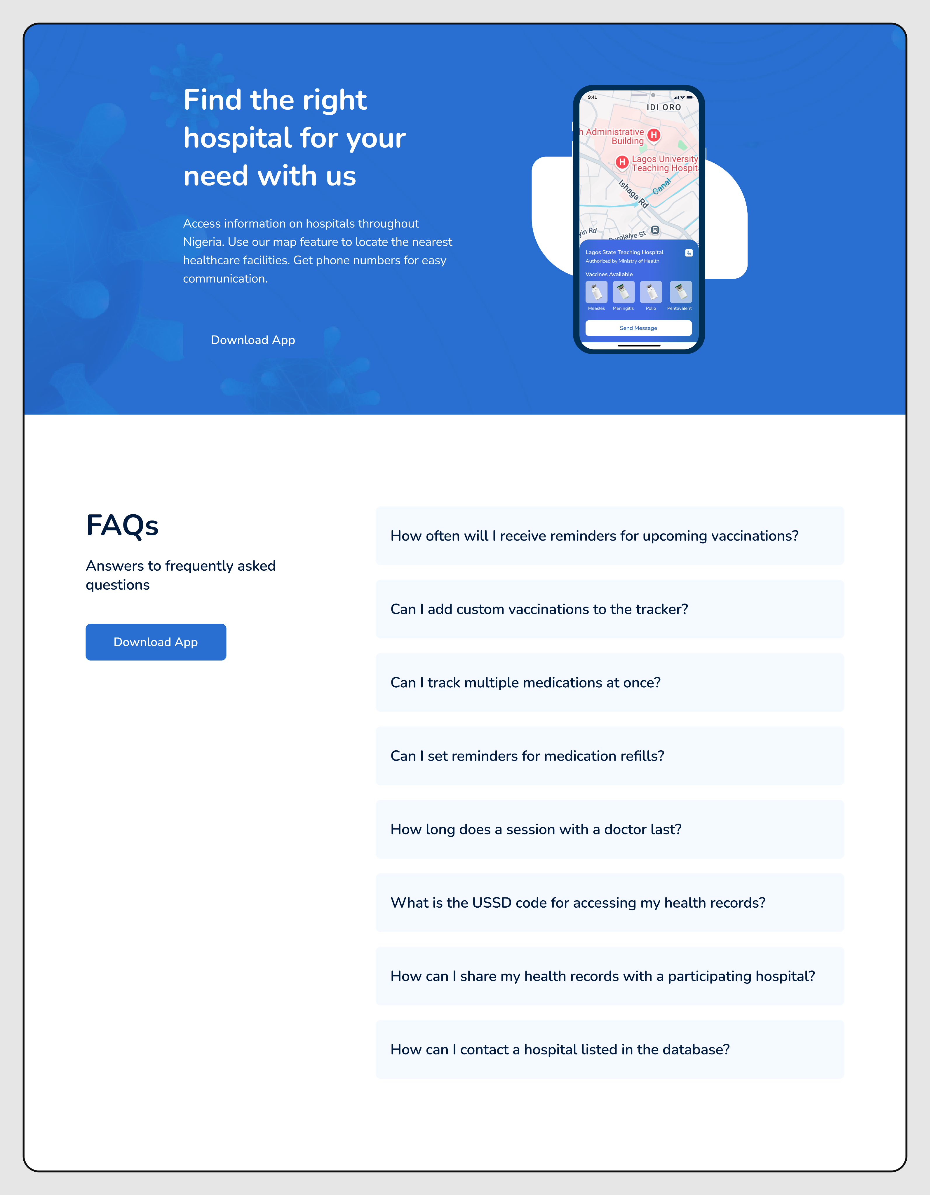 VaxNow feature Section
