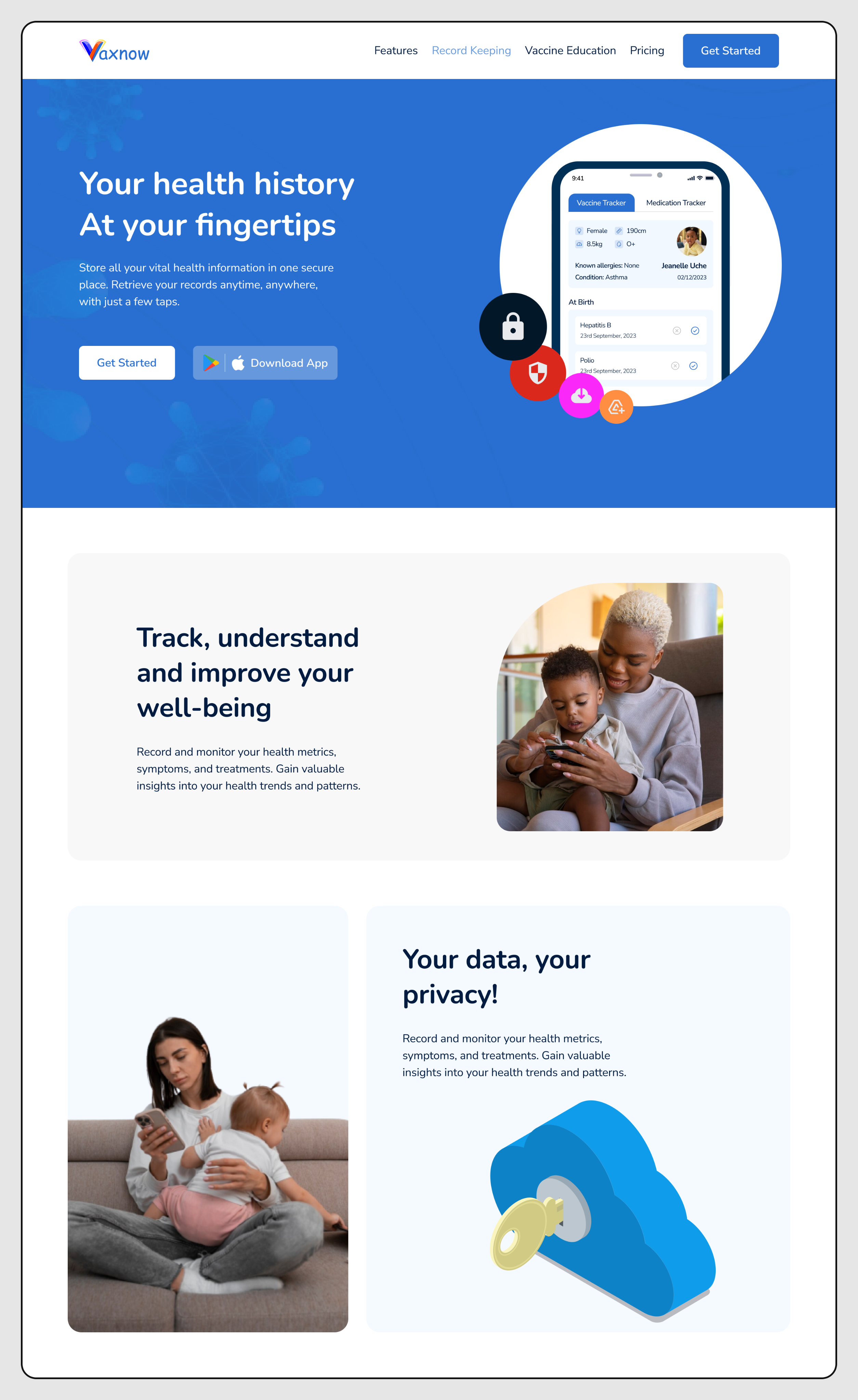 VaxNow record keeping Section